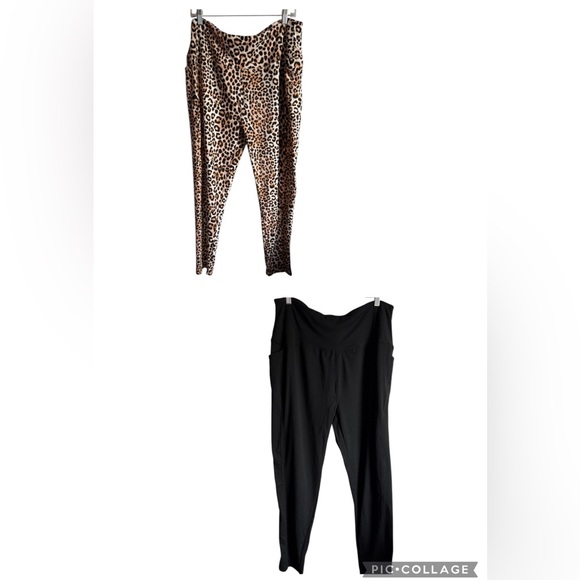 in good state Pants - Leopard & Black Leggings Bundle (2 Pairs)